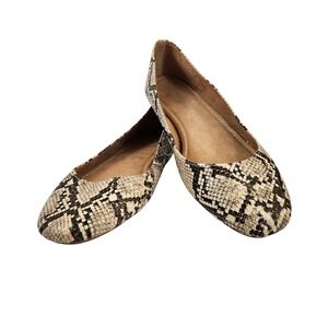 Old Navy Women Snake Print Ballet Flats‎ Slip On Shoes Size 10